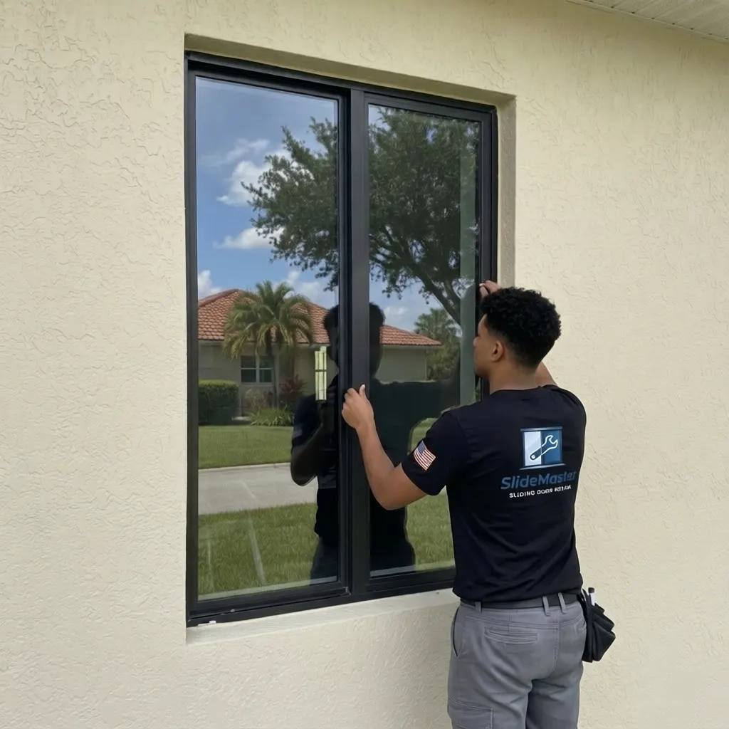 Sliding window being serviced